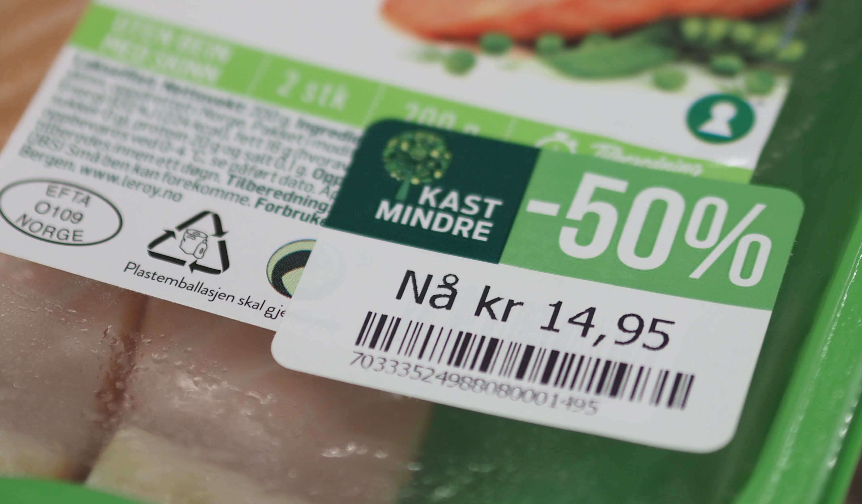 Matsvinnet i Norge går ned, men det kastes for mye mat